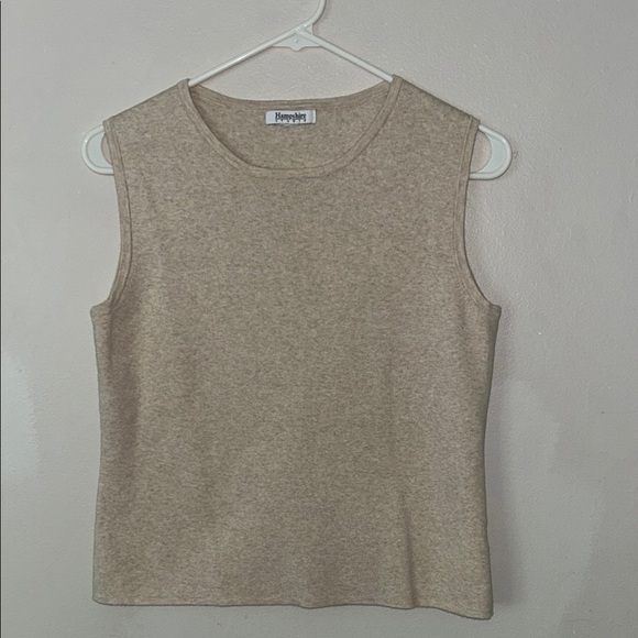 Fitted Tan Cream Sleeveless Tank Top - Picture 2 of 5